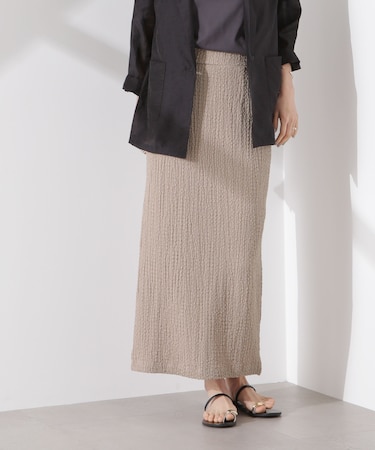 シャーリングジャガードカットナロースカート(セットアップ可)