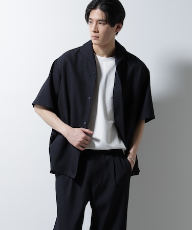 「MC」coveross(R)EOS ポリエステル ブッチャーイタリアンカラーシャツ