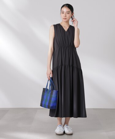 MINOTECH(R)Vネックギャザーティアードワンピース