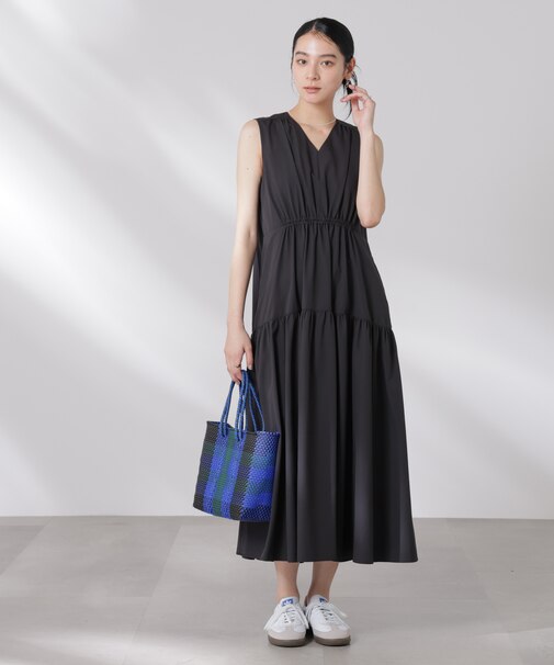 MINOTECH(R)Vネックギャザーティアードワンピース