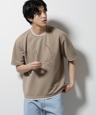 ガーターフェイクレイヤードTシャツ 半袖
