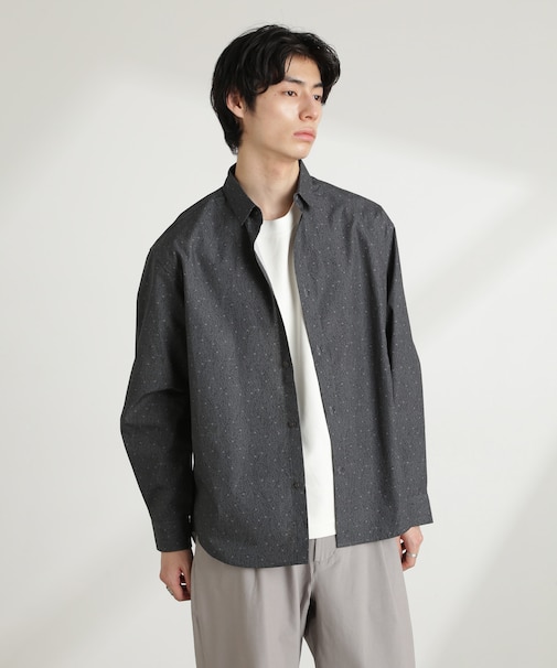 オリジナルパターンフラワープリントシャツ 長袖