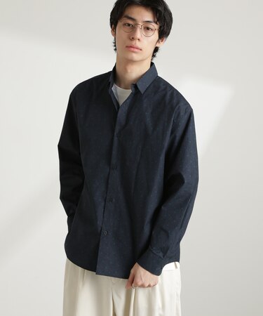 オリジナルパターンフラワープリントシャツ 長袖