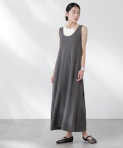 カップ付きアシメタンクレイヤードワンピース