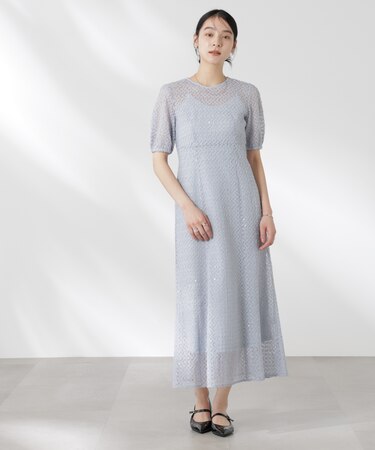 kaene／スパンコールレースドレス