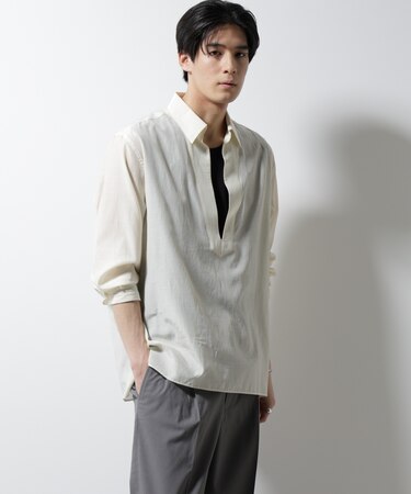 キュプラコットンバルーズシャツ 長袖