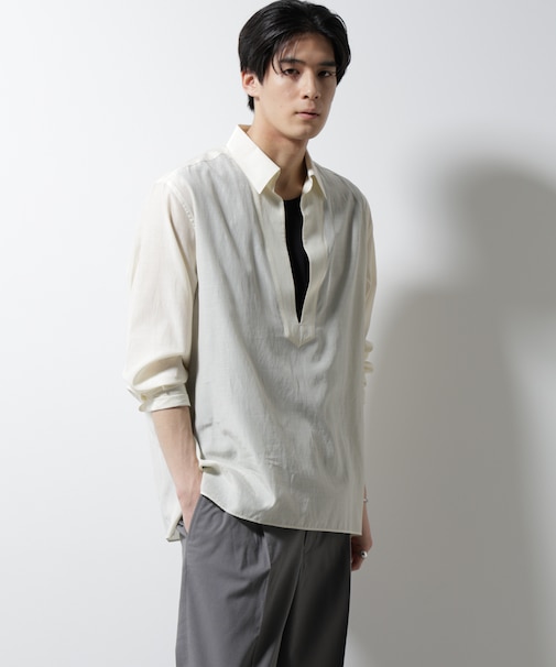 キュプラコットンバルーズシャツ 長袖
