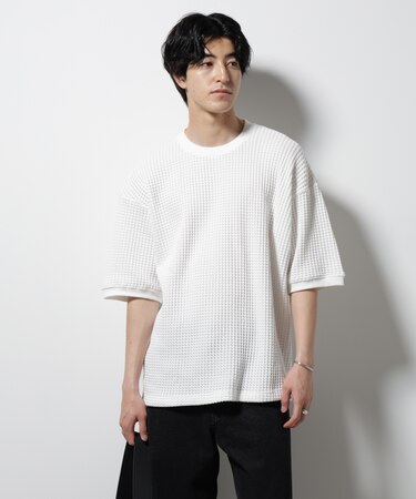 オニワッフルビッグTシャツ 五分袖