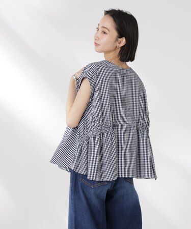 前後2wayギャザーデザインブラウス