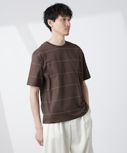 パネルボーダーTシャツ 半袖
