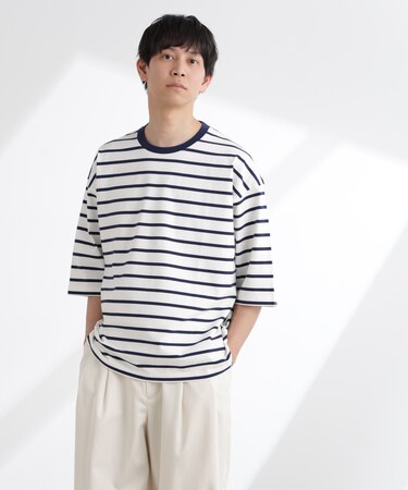 ルーズフィットワイドスリーブTシャツ 7分袖