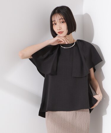 フレアスリーブデザインブラウス