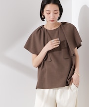 フレアスリーブデザインブラウス