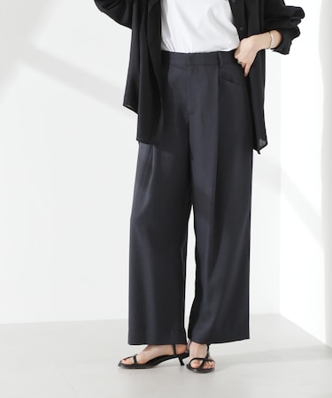 クリスピーツイルタックワイドパンツ(セットアップ可)