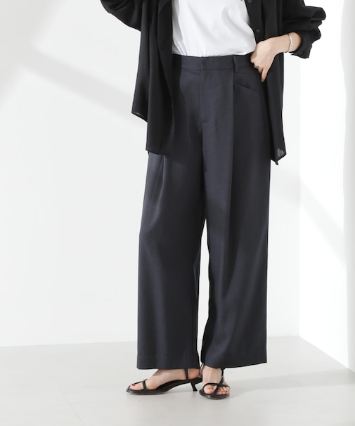 クリスピーツイルタックワイドパンツ(セットアップ可)