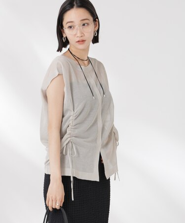 前後2wayドロストデザインシアーニット