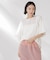 メッシュ×シフォンコンビチュニックトップス