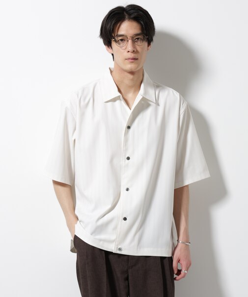 シャドーストライプハーフスリーブシャツ