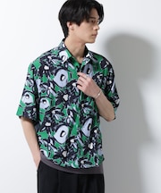 総柄プリントシャツ