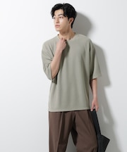 ジャガードニットソーTシャツ 半袖(セットアップ可)