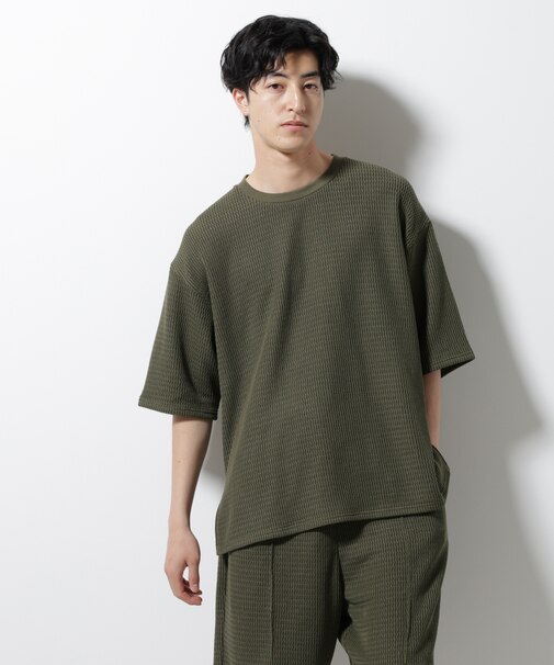 ジャガードニットソーTシャツ 半袖(セットアップ可)