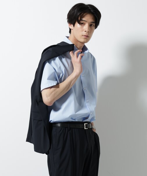 「N shirt」 速乾 ホリゾンタルカラーシャツ半袖