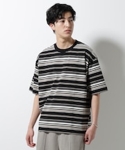マルチボーダーリラックスＴシャツ 半袖