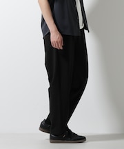 ジャージーサッカーワイドテーパードパンツ