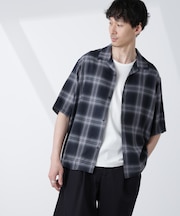 オリジナルパターンオンブレーシャツ 半袖