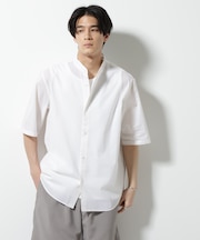 TEXBRID(R)バンドカラーシャツ 半袖