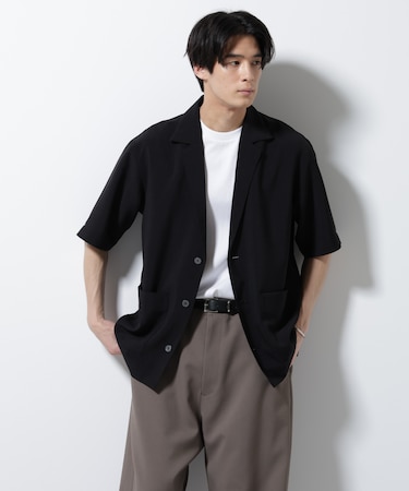 メランジドライシャツジャケット 半袖（セットアップ可）