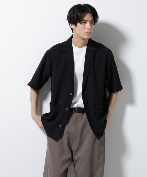 メランジドライシャツジャケット 半袖（セットアップ可）