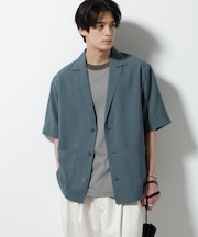 メランジドライシャツジャケット 半袖（セットアップ可）