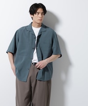 メランジドライオープンカラーシャツ（セットアップ可）