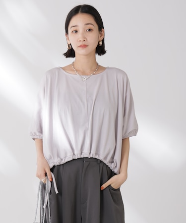 吸水速乾抗菌防臭クロップドドロストトップス