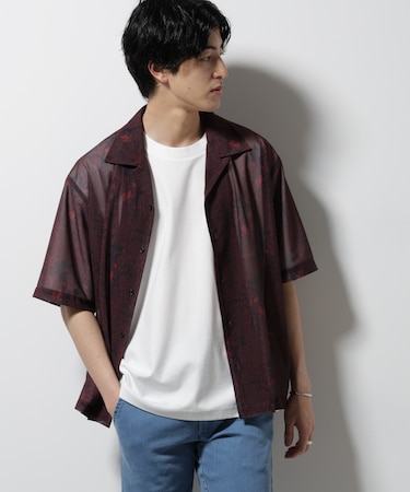 NORMANBROS別注 メッシュプリントシャツ 半袖