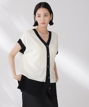 多機能強撚前後2wayフレンチスリーブニット