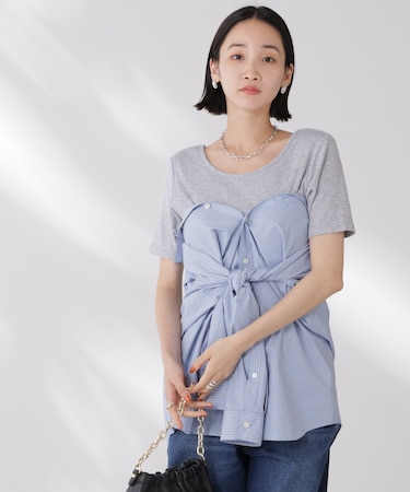 抗菌防臭・接触冷感機能 カップ付きクルーネックトップス