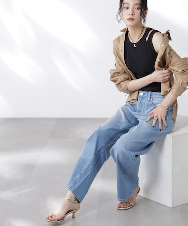 Healthy DENIM／別注 Pink Pepper Midrise ワイドデニム