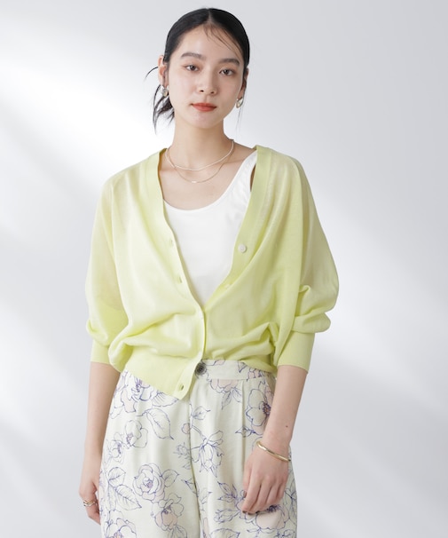コットンスパークシアーＶネックカーディガン