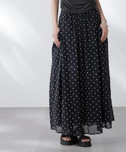 made in india コットンフロッキーフラワースカート