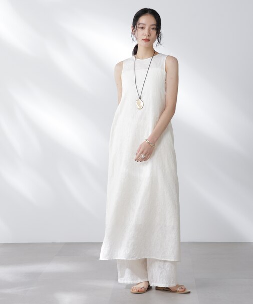 made in india カットワークジャカードワンピース(セットアップ可)