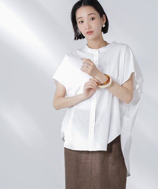 バックギャザーノースリーブブラウス