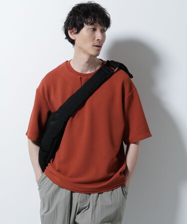 フェイクレイヤードキーネックTシャツ 半袖