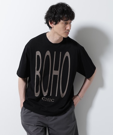 「BOHO CHIC」エディトリアル プリントTシャツ