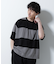 リラックス異素材ボーダーTシャツ 半袖