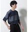リラックス異素材ボーダーTシャツ 半袖