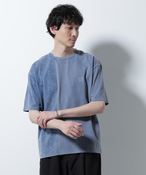 「A-C-Z」2トーンピグメントTシャツ 半袖