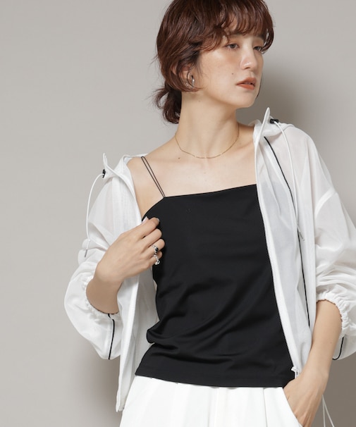 ストレッチポンチカップ付きベアトップキャミソール