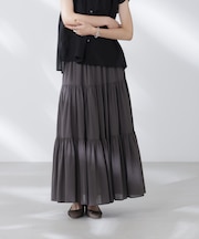 コットンシフォンティアードスカート